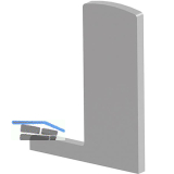 ECONOMY Endkappe f�r Bodenprofil F-Form 0006,rechts,aufgesetzte Montage,silber