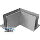 ECONOMY Innenecke f�r Bodenprofil F-Form 0006, aufgesetzte Montage, silber