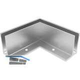 ECONOMY Au�enecke f�r Bodenprofil F-Form 0006, aufgesetzte Montage, silber