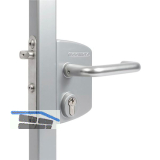 Panikschloss LPKQ4040U2L EN179 f�r Gittertore ,Vierkantrohr 40-60mm,silberf�rbig