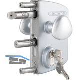 Gittertorschloss-Set LAKQ40U2L, PZW, f�r Vierkantrohr,inkl. Knopf, silberf�rbig