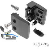 ECONOMY Glasklemmbeschlag f�r Vierkantrohr, eckig Edelstahl schwarz matt