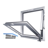 GEZE RWA 100 NT mit E250NT, Hub 200 mm, Aluminium silber eloxiert