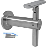 Handlauftr�ger mit Gelenk, mit Anschraubplatte, Wandabstand 80 mm, Edelstahl