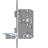 SAG Einstemmschloss 1 413000 WC,DM 55,Stulp 235x18x3mm,rechts, silber lackiert