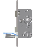 SAG Einstemmschloss 1 207000 BB,DM 55,Stulp 235x20x3mm,rechts, silber lackiert