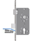 SAG Einstemmschloss 1 7464WO PZW,DM55,Stulp 235x20x3mm,rechts, silber lackiert