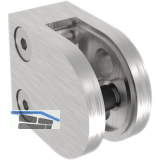 ECONOMY Glasklemmbeschlag f�r Vierkantrohr, rund, Edelstahl geschliffen V2A