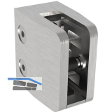 ECONOMY Glasklemmbeschlag f�r Vierkantrohr, eckig, Edelstahl geschliffen V2A