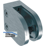 ECONOMY Glasklemmbeschlag Mod. 22 f�r Vierkantrohr, rund 63 x 45 x 28 mm, Zink