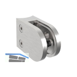 ECONOMY Glasklemmbeschlag f. Rundrohr 42,4mm, rund, Edelstahl geschliffen V2A