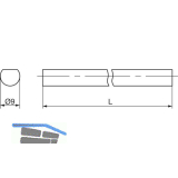 MACO RUSTICO Drehstange abgeflacht D-9 mm, L=2200 mm, schwarz (94130)