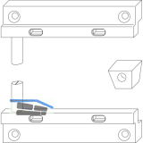 MACO RUSTICO Schlie�zapfenplatten-Garnitur R3, Ladenabstand 25 mm, schwarz