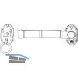 MACO RUSTICO Ladenmittelverschluss 2-flg. m. Hebel gekr�pft L=175mm, schwarz