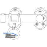 MACO RUSTICO Ladenmittelverschluss 2-flg. m. Hebel kurz L=125mm, schwarz (14216)