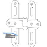 MACO RUSTICO Ladenmittelkreuzband, Versatz 0-25mm, Abstand 13mm, schwarz