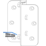 MACO RUSTICO Ladenmittelband gekr�pft, Versatz 25 mm, f�r Faltl�den, schwarz