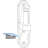 MACO RUSTICO Ladenplattenkloben BLR fix, B=25 mm, Klobenabstand 15 mm, schwarz