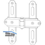 MACO RUSTICO Ladenmittelkreuzband, Versatz 0mm, Abstand 25mm, schwarz
