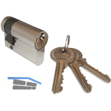 BKS Industriehalbzylinder PZ88 50 mm verschiedensperrend Messing vernickelt