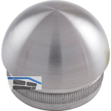 ECONOMY R�ndelkappe halbrund hohl, Rohr � 42,4 x 2 mm,Edelstahl geschliffen V2A