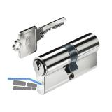 BKS Einbaudoppelzylinder PZ88 50/50 mm verschiedensperrend Messing vernickelt