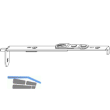 MACO Kantriegel flach unten/oben, f�r Beschlagsnut, L=180 mm, silber