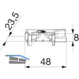 MACO MM Hebeteil PVC 12/20-13, KBE/K�MMERLING/TROCAL, links, silber (359295)