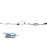 MACO MM Stulpverl�ngerung Stulpfl�gelgetriebe Beschlagsnut L=235 mm silber