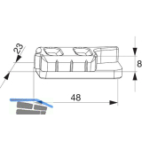 MACO MM Hebeteil PVC 12/20-13, INOUTIC, links, silber (354420)