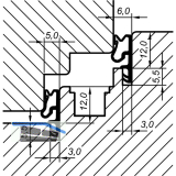 Fl�gelfalz- / �berschlagdichtung ACF 5005 H, Kunststoff wei�