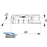MACO MM Hebeteil PVC 12/20-13, TROCAL Innonova/System 88+,links, silber(362180)