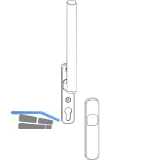 MACO HS Griff 12 innen, ohne PZ, mit Nocken, VK-10mm, Alu silber (218397)