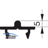 GU HS Laufschiene 5 P1636 f�r Bodenschwelle L=5000 mm silber eloxiert