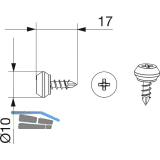 MACO HS Klemmbefestigungschraube �10 x 17 mm f�r Dichtungsschien PVC, silber