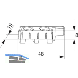 MACO MM Hebeteil PVC 12/20-13, HEROAL, links, silber (357394)