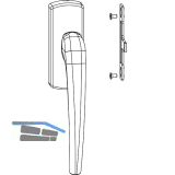 MACO SKB-Z Drehgriff f�r Aufsatzgetriebe, links, Aluminium silber eloxiert