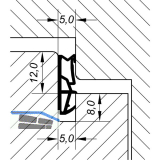 Fl�gelfalzdichtung ACF 6000 H, Kunststoff anthrazit