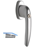 MACO Fenstergriff RHAPSODY - Sperrzylinder, VK 7x35 mm, Alu silber eloxiert