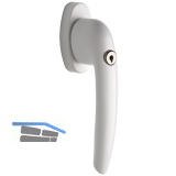 MACO Fenstergriff RHAPSODY - Sperrzylinder VK 7x35 mm, Alu wei�