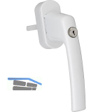 MACO Fenstergriff TRESOR - Sperrzylinder, VK 7 x 35 mm, Alu wei�