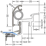 GUTMANN Regenschutzschiene Drau 25/24 F-TI, L=6000 mm, Aluminium mittelbronze
