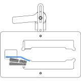 MACO Fr�sschablone f�r 2-flg. Fenster, Holz, Kantriegel, Falzluft 4 mm (21598)