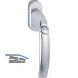 HOPPE Fenstergriff ATLANTA mit Druckknopf, Aluminium silber eloxiert