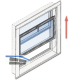 Vertikalschiebefensterbeschlag HAWA-Vertical 150/3 oder 150/5, Kunstst. wei�