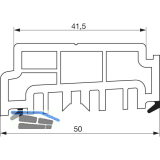 GU Thermostep/Timberstep Aufsatzschiene P1634, L=2000 mm, Kunststoff grau