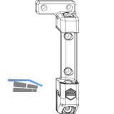 MACO Scherenlager MAMMUT 220 kg, mit 9 mm Tragezapfen, silber, links (210601)