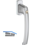 MACO SKB-S/SE/PAS Drehgriff sperrbar, Vierkant 7x32 mm, Alu silber eloxiert