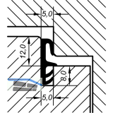 Fl�gelfalzdichtung EV 4050, Kunststoff wei�