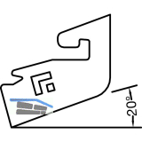 GUTMANN Halter H 62/20 zu Spree-D 24 OF f�r 20�, Kunststoff grau